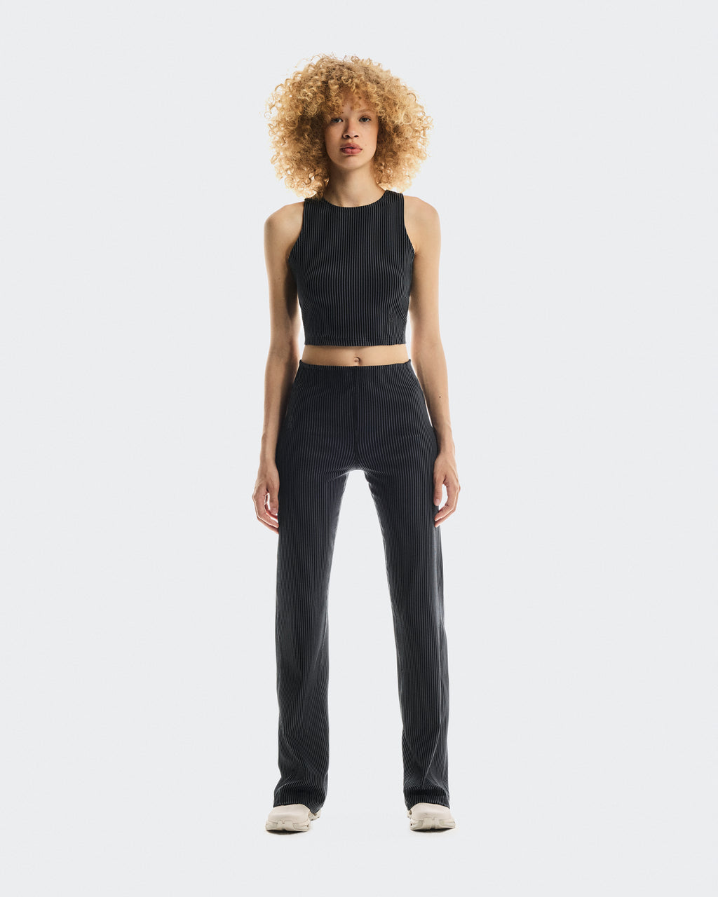 All-Day Ribbed Crop W Black | Rock