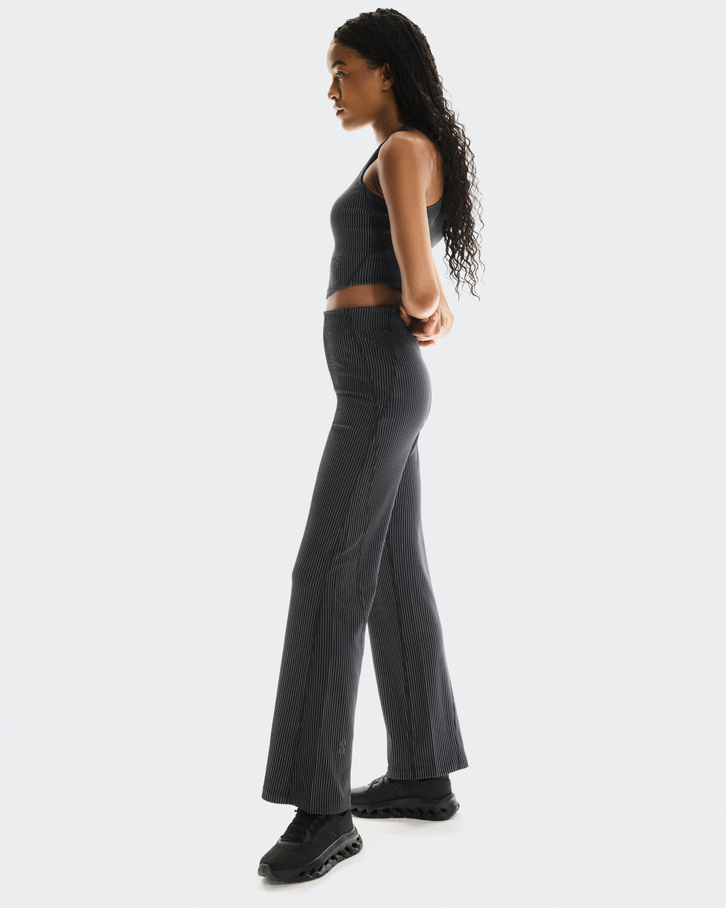 All-Day Ribbed Pants W Black | Rock