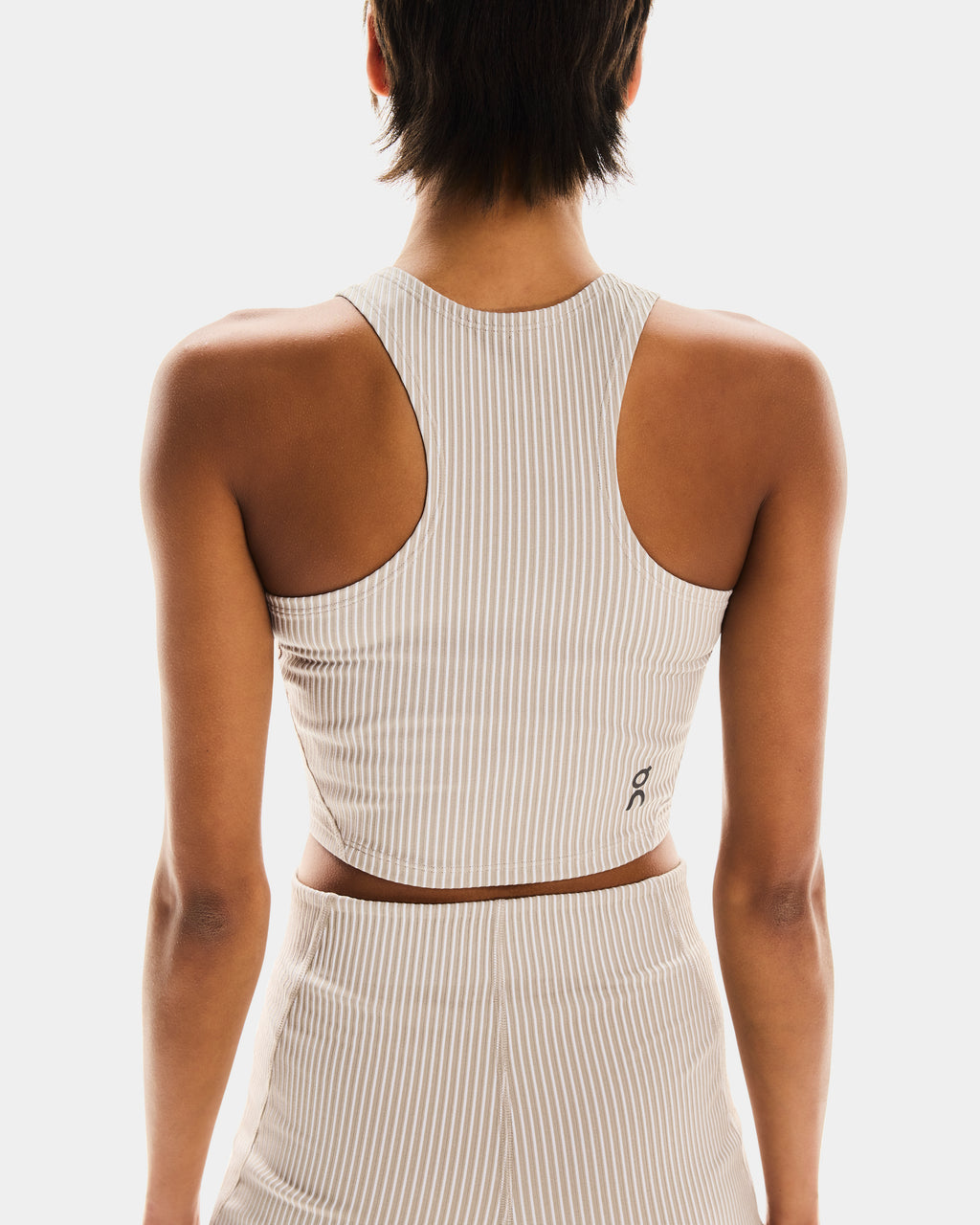 All-Day Ribbed Crop W Desert | White