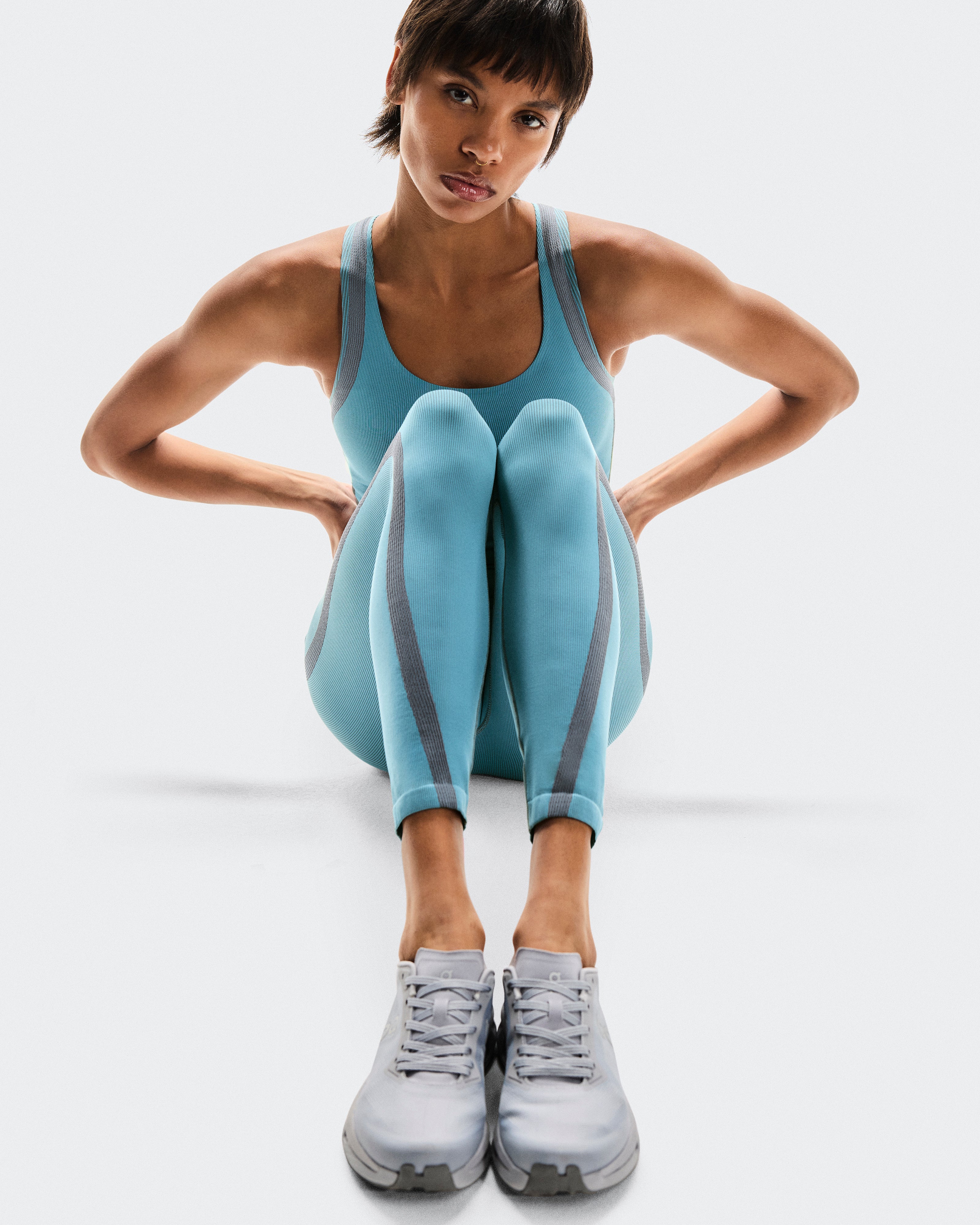 Studio Knit Bodysuit 7/8 W Niagara | Rock