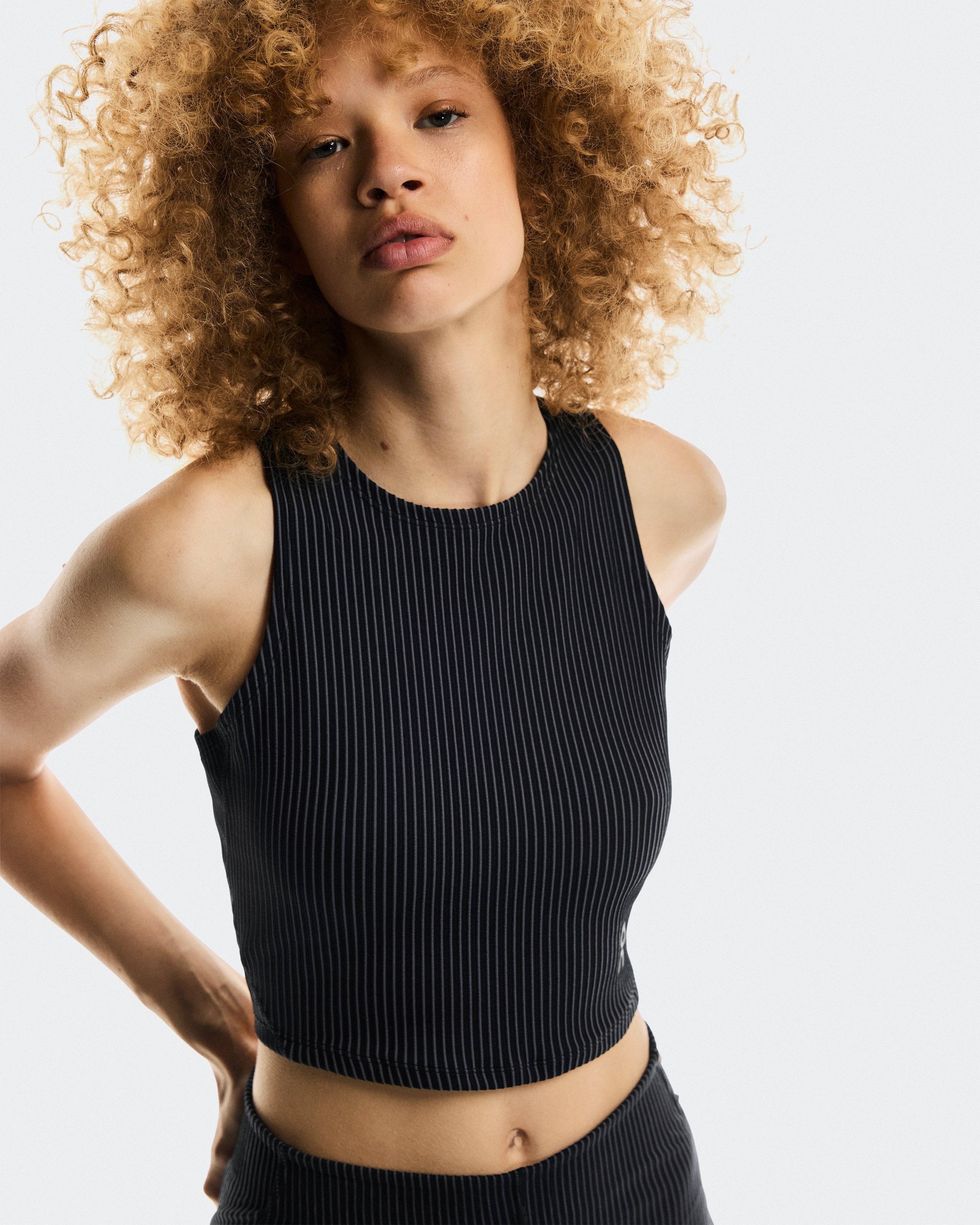 All-Day Ribbed Crop W Black | Rock