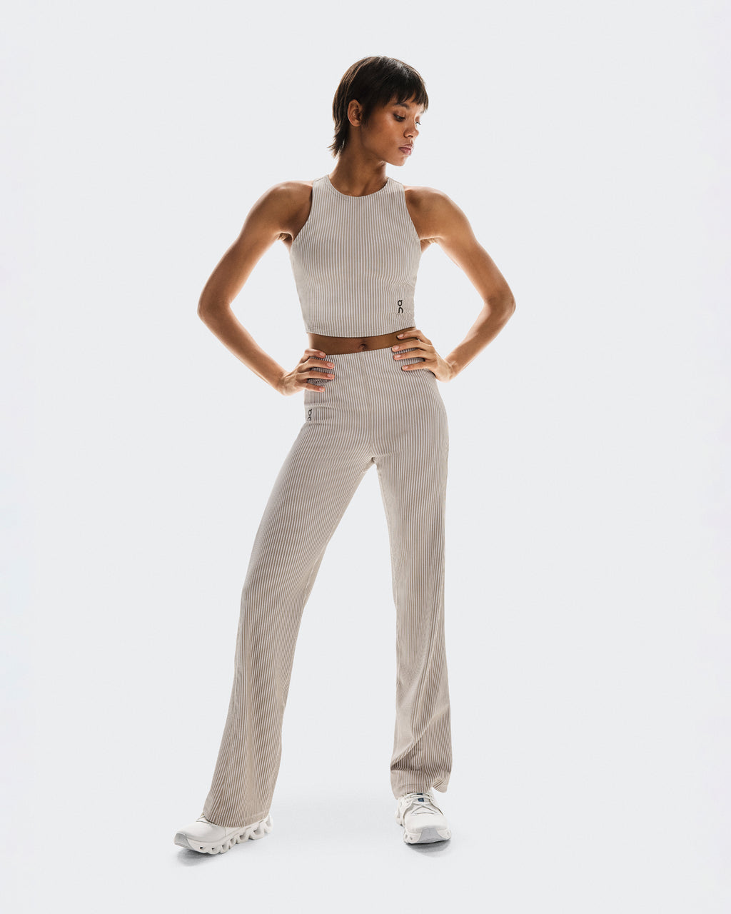All-Day Ribbed Pants W Desert | White
