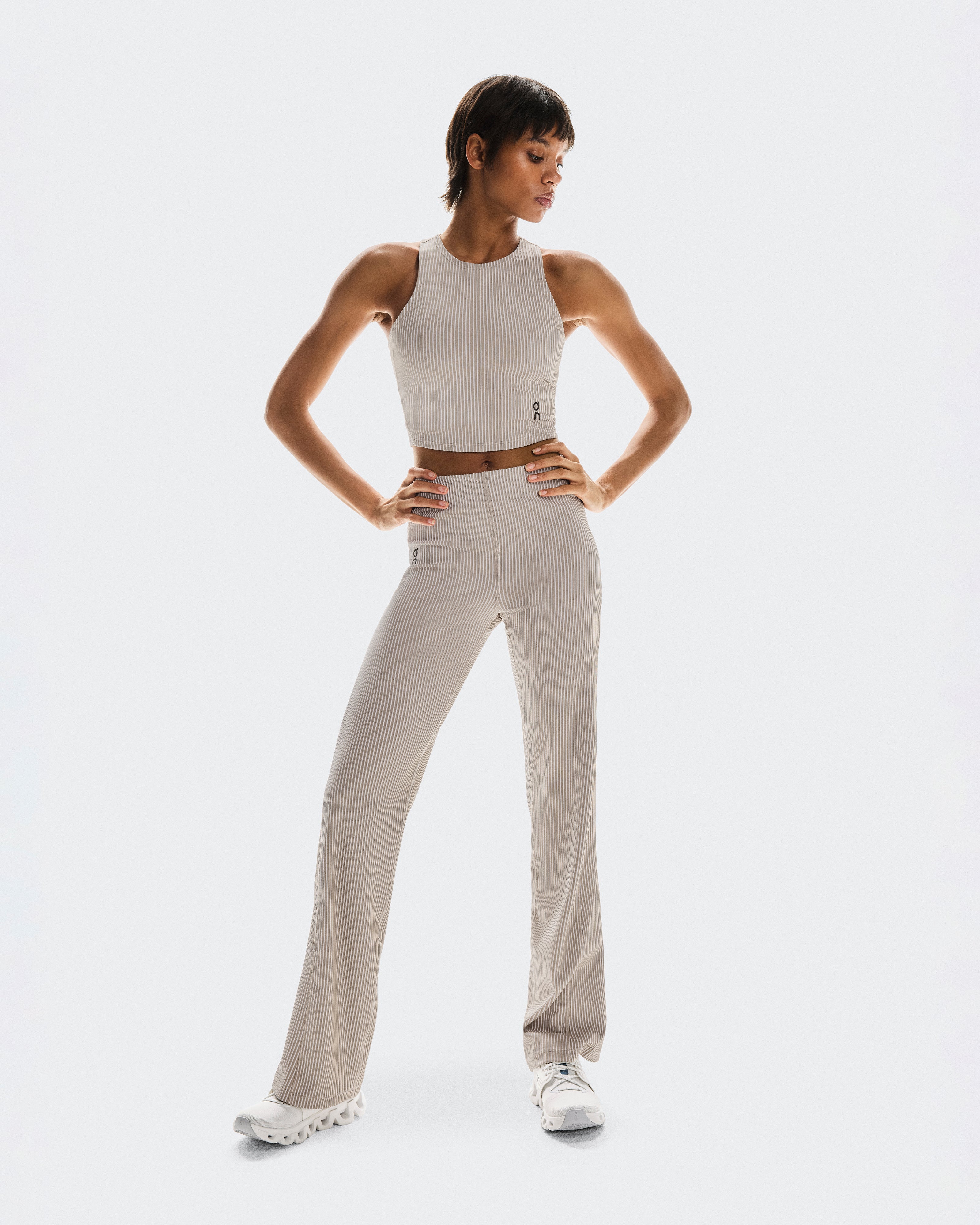 All-Day Ribbed Pants W Desert | White
