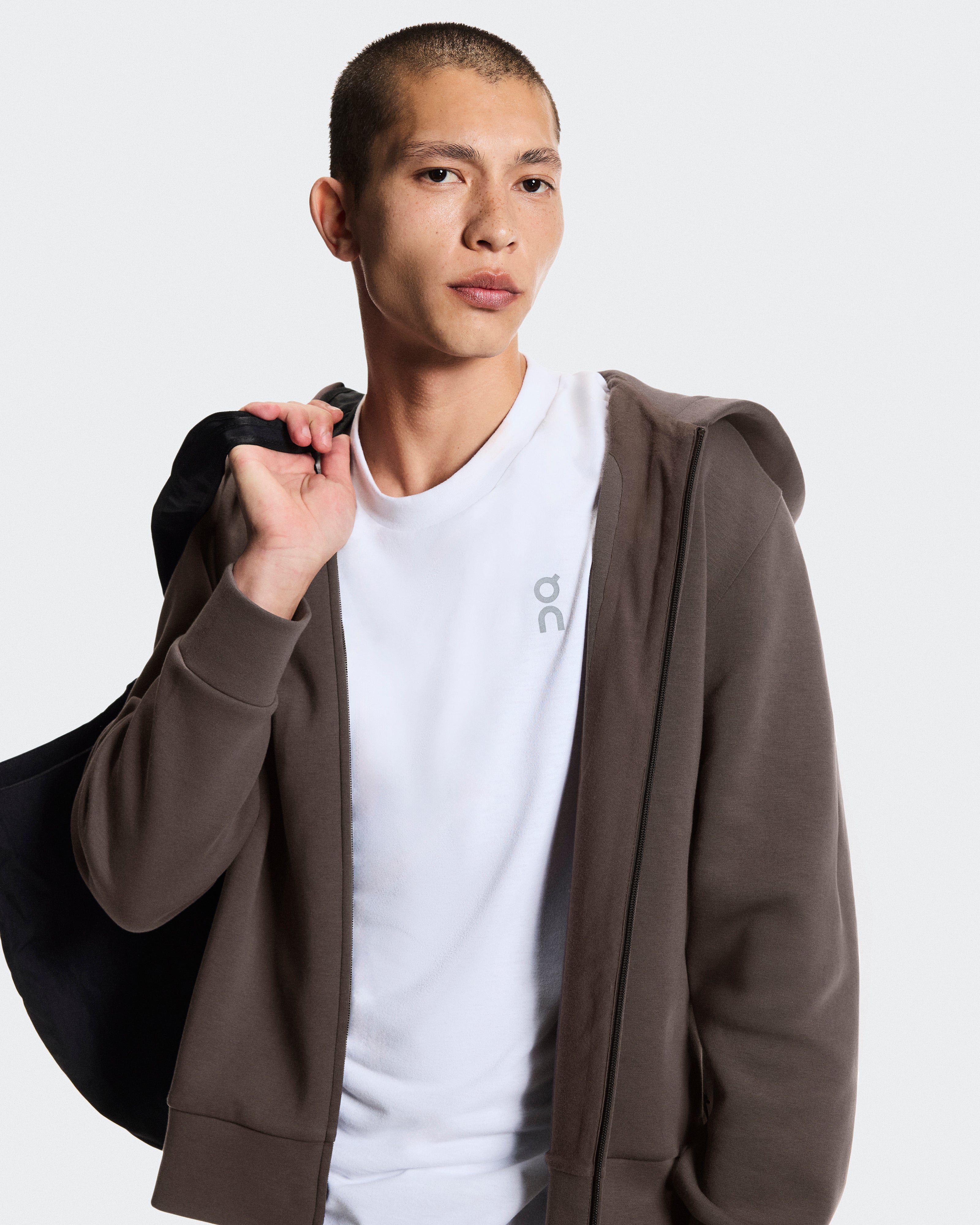 Focus Tech Zip Hoodie M Pebble